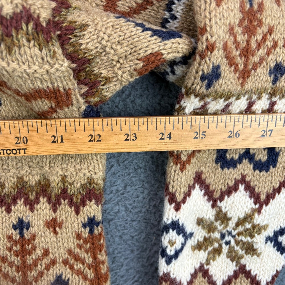 Outback Red Mens‎ Size Medium Wool Fair Isle Sweater Mock Neck Long Sleeve - Picture 3 of 7